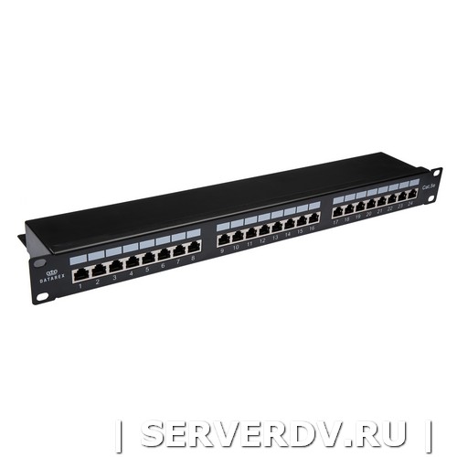 Коммутационная панель кат.5е, FTP, 19", 1U, 24хRJ45, 568A/В, черный (DR-4101), Datarex