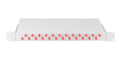 Оптический кросс NIKOMAX 19" Essential Line, 1U, укомплектованный на 24 порта FC/UPC (24 одинарных FC/UPC адаптеров), SM 9/125 OS2, стальной, серый, в