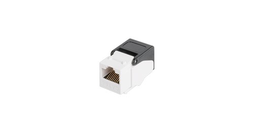 Модуль-вставка NIKOMAX типа Keystone, Кат.5е (Класс D), 100МГц, RJ45/8P8C, самозажимной, T568A/B, неэкранированный, белый - гарантия: 5 лет расширенна