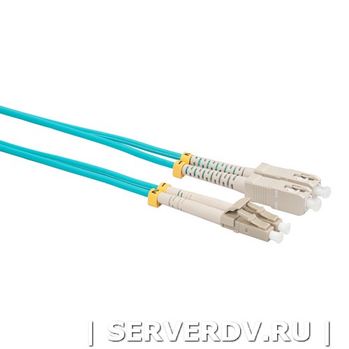 Шнур оптический коммутационный (патч-корд), LC-SC, дуплекс (duplex), OM3, нг(А)-HF, бирюзовый (аква), 5,0 м (DR-220165), Datarex