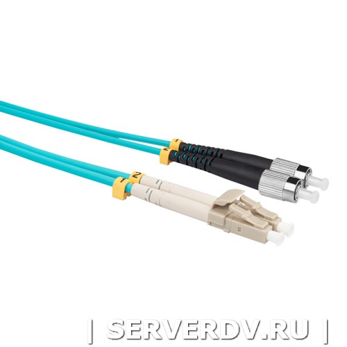 Шнур оптический коммутационный (патч-корд), LC-FC, дуплекс (duplex), OM3, нг(А)-HF, бирюзовый (аква), 7,0 м (DR-220266), Datarex