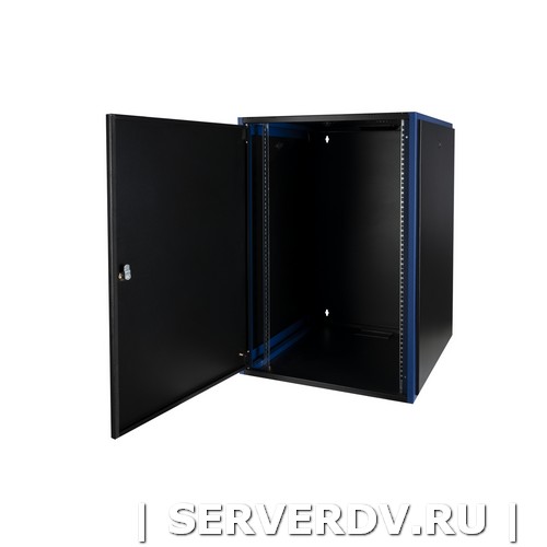 Шкаф настенный, телекоммуникационный 19", 18U 600х600, дверь металл, черный (DR-610421), Datarex