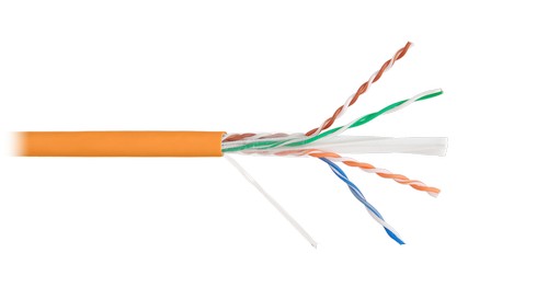 Кабель NIKOLAN U/UTP 4 пары, Кат.6a (Класс Eа), тест по ISO/IEC, 500МГц, одножильный, BC (чистая медь), 23AWG (0,57мм), внутренний, LSZH нг(А)-HFLTx, 