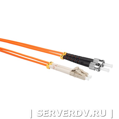 Шнур оптический коммутационный (патч-корд), LC-ST, дуплекс (duplex), OM2, нг(А)-HF, оранжевый, 1,0 м (DR-220351), Datarex