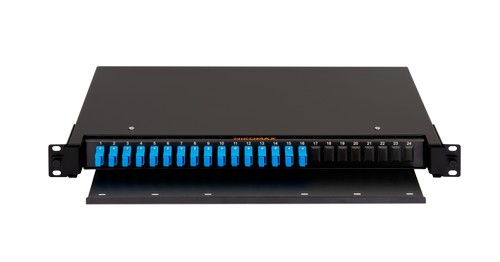 Оптический кросс NIKOMAX 19" Premium Line, 1U, укомплектованный на 16 портов SC/UPC (16 одинарных SC/UPC адаптеров), SM 9/125 OS2, выдвижной, со съёмн