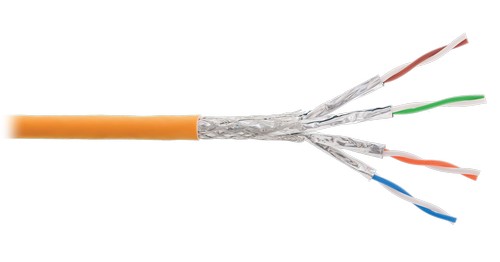 Кабель NIKOLAN S/FTP 4 пары, Кат.6a (Класс Ea), тест по ISO/IEC, 500МГц, одножильный, BC (чистая медь), 23AWG (0,585мм), внутренний, LSZH нг(А)-HFLTx,