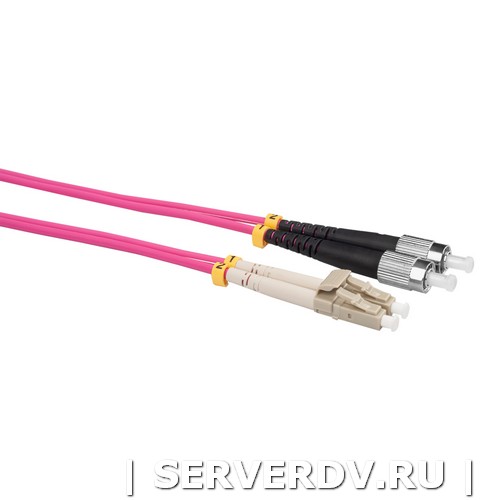Шнур оптический коммутационный (патч-корд), LC-FC, дуплекс (duplex), OM4, нг(А)-HF, маджента, 20 м (DR-220279), Datarex