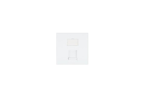Вставка NIKOMAX, британский формат, 50x50мм, 1 порт, под модули Keystone, со шторкой, белая