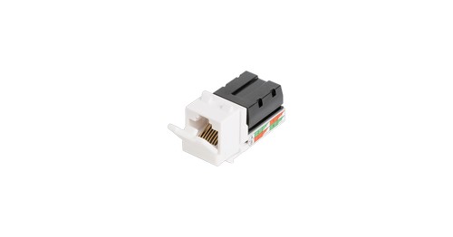 Модуль-вставка NIKOMAX типа Keystone, Кат.5е (Класс D), 100МГц, RJ45/8P8C, 110/KRONE, T568A/B, неэкранированный, белый - гарантия: 5 лет расширенная /