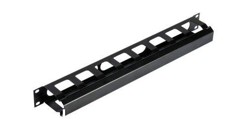 Кабельный органайзер NIKOMAX 19", 1U, глубина колец 58мм, металлический, с  крышкой, черный