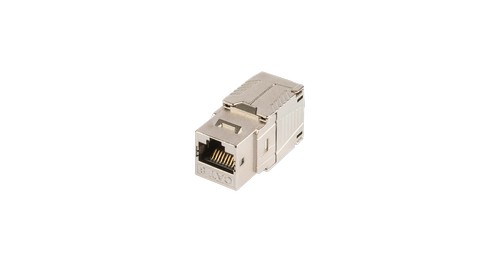 Модуль-вставка NIKOMAX типа Keystone, Кат.8 (Класс I), 2000МГц, RJ45/8P8C, самозажимной, T568A/B, полный экран, металлик - гарантия: 5 лет расширенная
