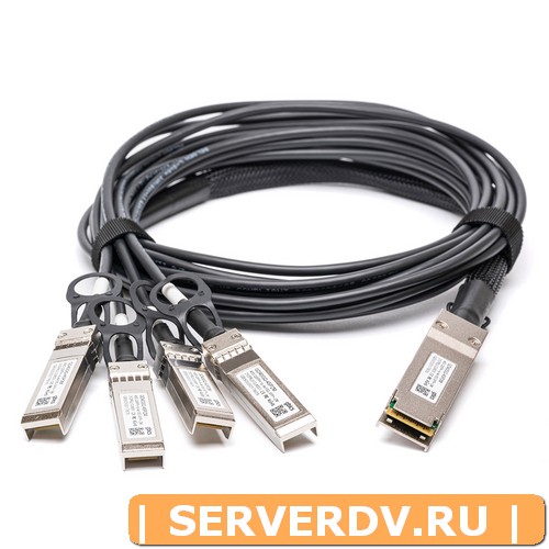 Модуль Alcatel-Lucent Nokia QSFP-4X10G-C1M,  1m 40G QSFP+ to 4x10G SFP+ Passive Direct Attach Copper Breakout Cable (Совместимый)
