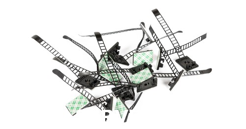 Основание NIKOMAX самоклеящееся с регулируемой застежкой для пучка до 21мм, размер 25х18мм, черное, уп-ка 100шт.