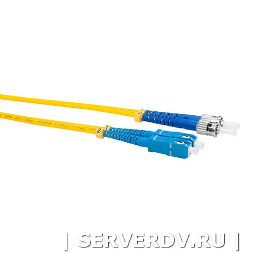 Шнур оптический коммутационный (патч-корд), SC-ST, дуплекс (duplex), OS2, нг(А)-HF, желтый, 20 м (DR-221349), Datarex