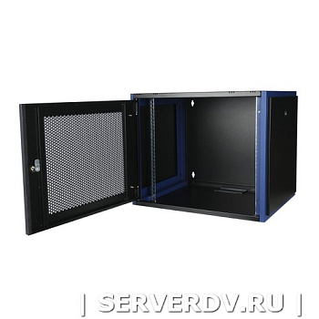 Шкаф настенный, телекоммуникационный 19", 9U 600х450, дверь перфорация, черный (DR-620111), Datarex