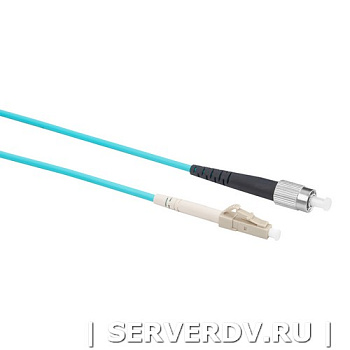Шнур оптический коммутационный (патч-корд), LC-FC, симплекс (simplex), OM3, нг(А)-HF, бирюзовый (аква), 20 м (DR-220229), Datarex