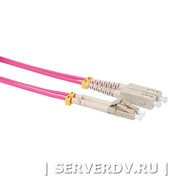 Шнур оптический коммутационный (патч-корд), LC-SC, дуплекс (duplex), OM4, нг(А)-HF, маджента, 2,0 м (DR-220173), Datarex