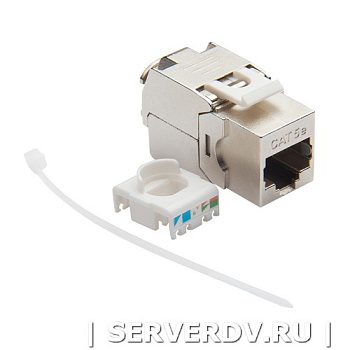 Розеточный модуль Keystone кат.5e, FTP, 1xRJ45, T568A/B, без инструмента, белый (DR-5112), Datarex