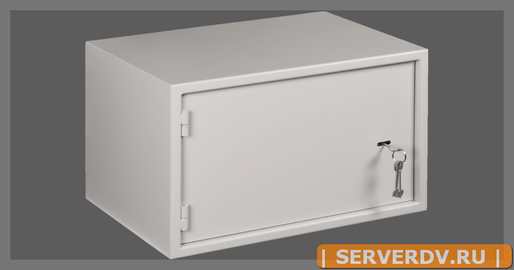 Настенный антивандальный шкаф с дверью на петлях, 7U, Ш520хВ320хГ400мм, серый