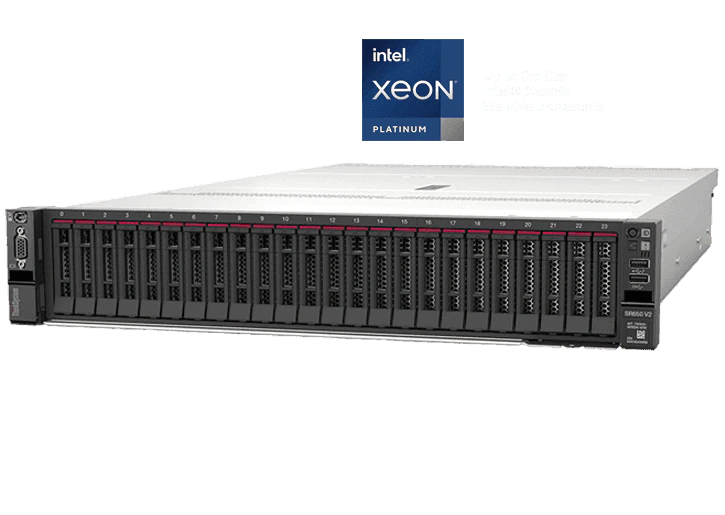 Сервер Lenovo SR650 V2 Xeon Gold 6326 (16C 2.9GHz 24MB Cache/185W), 32GB  (1x32GB, 3200MHz 2Rx4 RDIMM), 12 3.5" SAS/SATA, SATA, 1x750W Platinum, 5 Sta