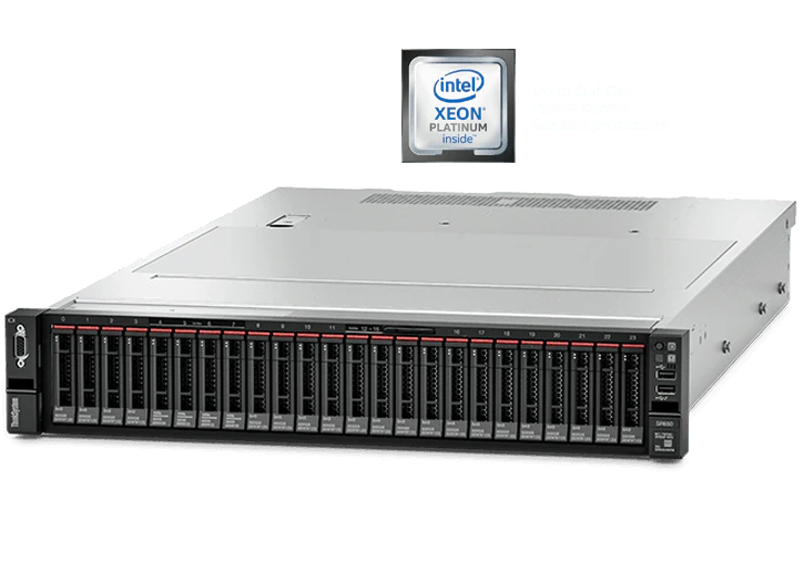 Сервер Lenovo SR650 Xeon Silver 4210R (10C 2.4GHz 13.75MB Cache/100W) 32GB 2933MHz (1x32GB, 2Rx4 RDIMM), O/B, 9350-8i, 1x750W Titanium, XCC Enterprise