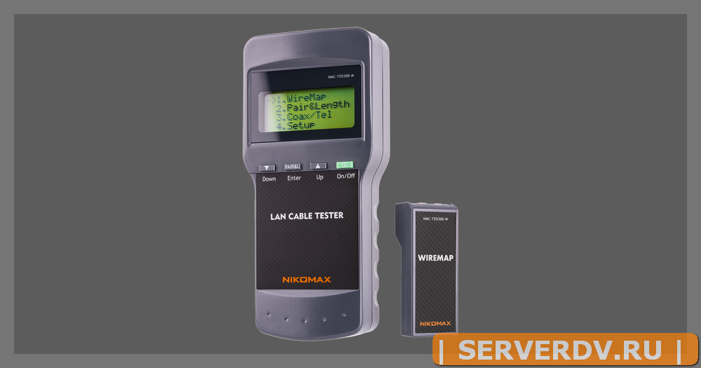 Кабельный тестер NIKOMAX с LCD дисплеем, UTP/STP, RJ45, с функцией измерения длины