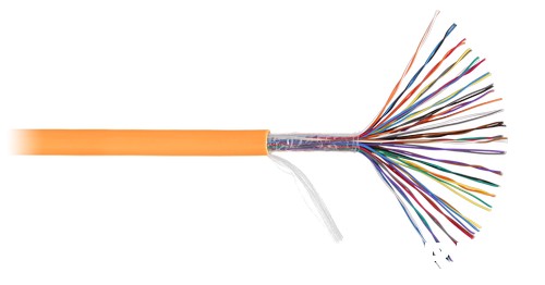 Кабель NIKOLAN U/UTP 25 пар, Кат.3 (Класс C), 16МГц, одножильный, BC (чистая медь), 26AWG (0,405мм), внутренний/внешний, LSZH -40С  нг(А)-HFLTx,  оран