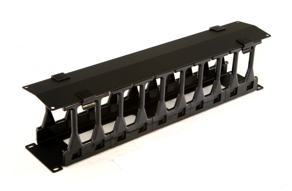 Hyperline CMF-2U-FPL106-MCOV-RAL9005 Кабельный организатор с крышкой, глубина 106 мм, 19", 2U