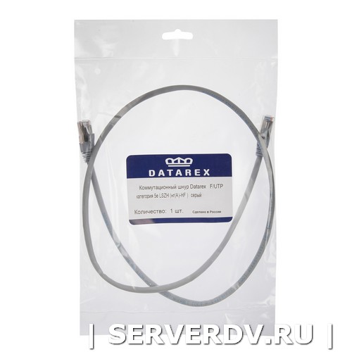 Коммутационный шнур F/UTP категория 5e LSZH нг(А)-HF 1,5 м, серый (DR-191008), Datarex
