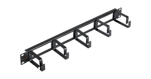 Кабельный органайзер NIKOMAX 19", 1U, глубина колец 60мм, металлический, с отверстиями в опорной планке, черный, уп-ка 2шт.