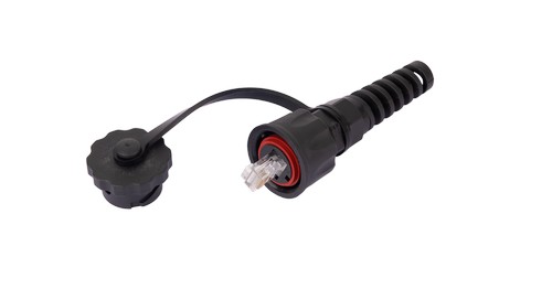 Индустриальный коннектор NIKOMAX RJ45/8P8C, Кат.6 (Класс E), 250МГц, покрытие 50мкд, неэкранированный, IP67, для одножильной витой пары,  с защитной к