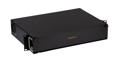 Органайзер оптический 19", 2U, металлический, с пластиковыми направляющими, черный