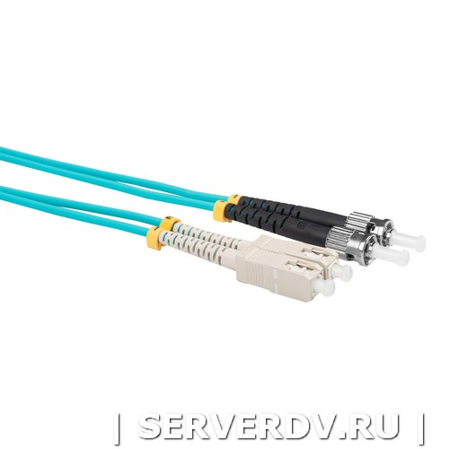 Шнур оптический коммутационный (патч-корд), SC-ST, дуплекс (duplex), OM3, нг(А)-HF, бирюзовый (аква), 10 м (DR-221367), Datarex