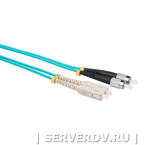 Шнур оптический коммутационный (патч-корд), SC-FC, дуплекс (duplex), OM3, нг(А)-HF, бирюзовый (аква), 5,0 м (DR-221265), Datarex
