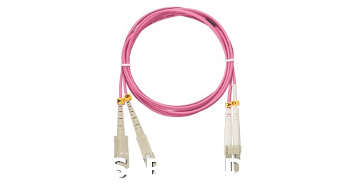 Шнур NIKOMAX волоконно-оптический, переходной, многомодовый 50/125мкм, стандарта ОM4, SC/UPC-LC/UPC, двойной, LSZH нг(A)-HFLTx, 2мм, маджента, 2м