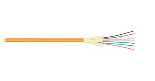 Кабель NIKOLAN волоконно-оптический, 24 волокна, многомодовый 50/125мкм, стандарта ОМ2, внутренний, распределительный, с плотным буфером, LSZH нг(A)-H