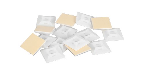 Основание NIKOMAX для стяжек, самоклеящееся, размер 28х28мм, с крепежным отверстием 5,5 мм, белое, уп-ка 100шт.