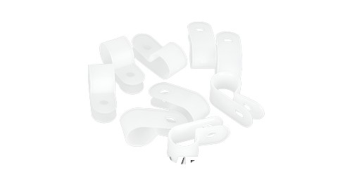 Крепление NIKOMAX R-образное для кабеля диаметром до 5мм, с крепежным отверстием 4,5мм, белое, уп-ка 100шт.