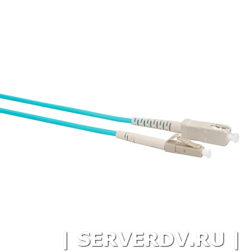 Шнур оптический коммутационный (патч-корд), LC-SC, симплекс (simplex), OM3, нг(А)-HF, бирюзовый (аква), 3,0 м (DR-220124), Datarex