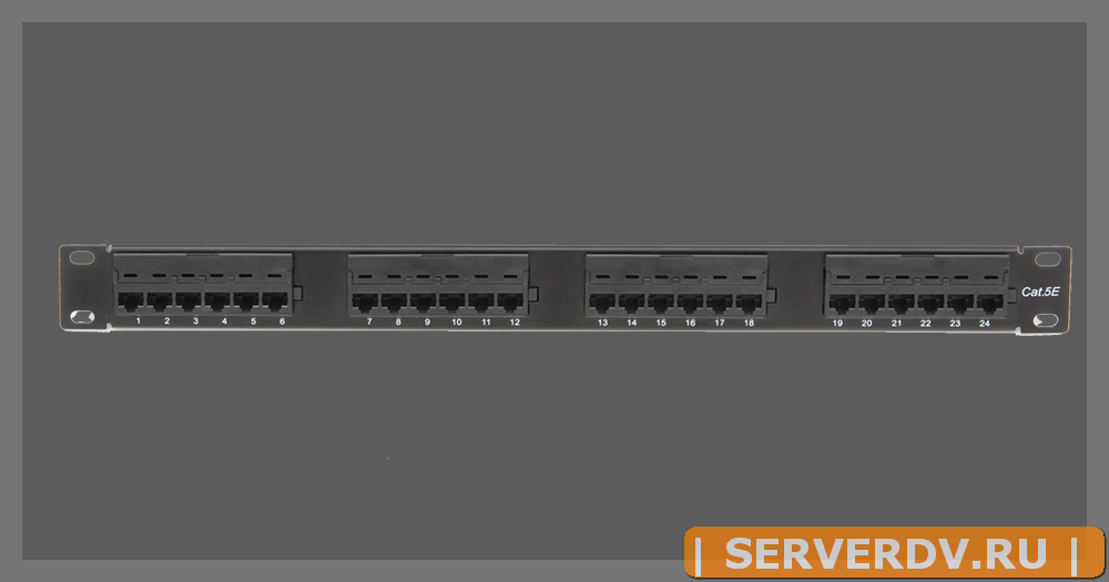 Коммутационная панель ULAN 19", 1U, 24 порта, Кат.5e (Класс D), 100МГц, RJ45/8P8C, 110, T568A/B, неэкранированная, черная