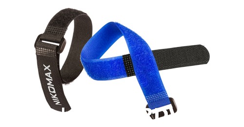 Стяжка-липучка NIKOMAX с жесткой пряжкой, 290х20мм, для пучков до 70мм, красная, уп-ка 10шт.