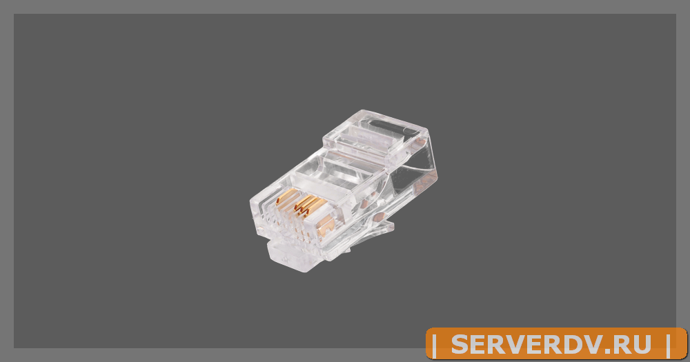Коннектор NIKOMAX RJ45/8P4C под витую пару, Кат.5 (Класс D), 100МГц, покрытие 6мкд, универсальные ножи, неэкранированный, Ethernet-разводка (контакты 