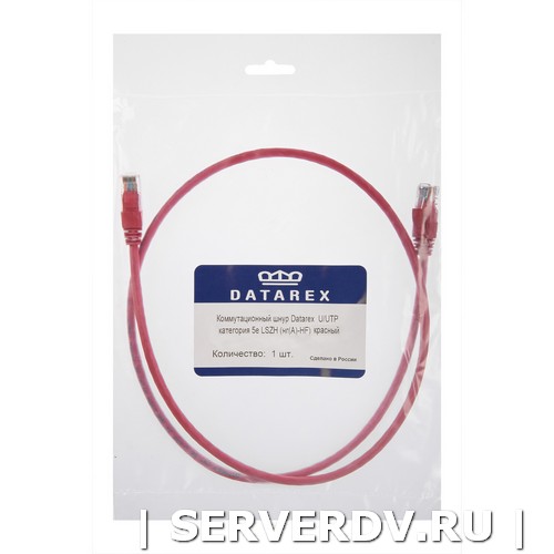 Коммутационный шнур U/UTP категория 5e LSZH нг(А)-HF 1,5 м, красный (DR-181308), Datarex
