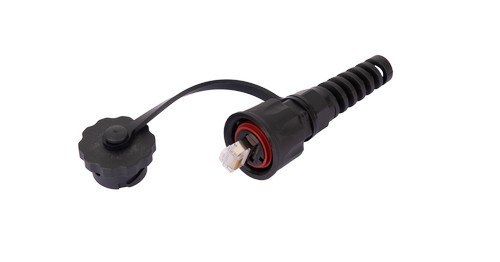 Индустриальный коннектор NIKOMAX RJ45/8P8C, Кат.6 (Класс E), 250МГц, покрытие 50мкд, экранированный, IP67, для одножильной витой пары, с защитной крыш