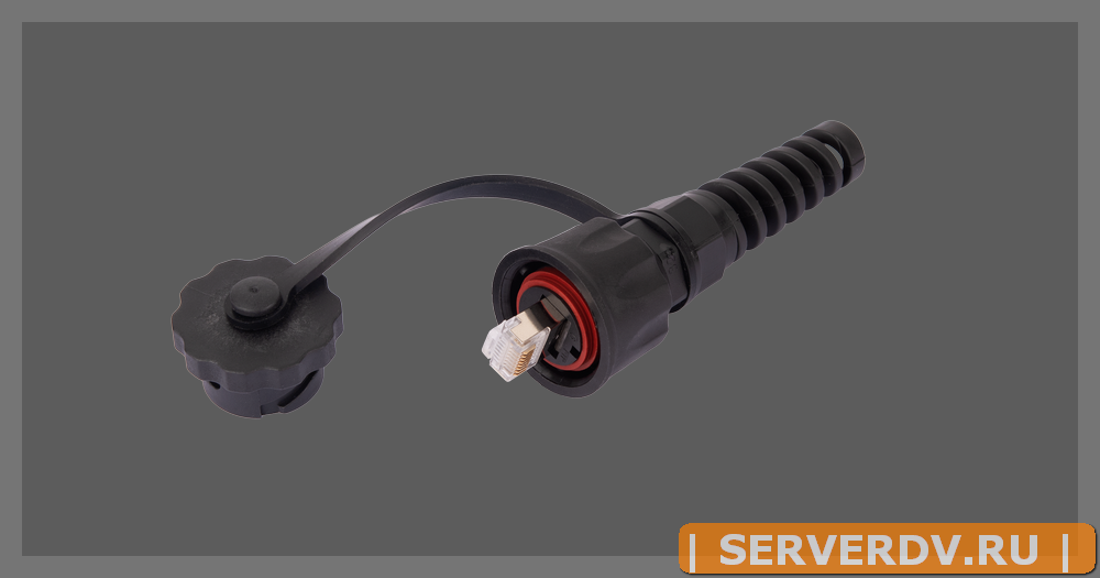 Индустриальный коннектор NIKOMAX RJ45/8P8C, Кат.6 (Класс E), 250МГц, покрытие 50мкд, экранированный, IP67, для одножильной витой пары, с защитной крыш