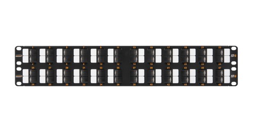 Коммутационная панель NIKOMAX 19", 2U, 48 угловых портов, Кат.6 (Класс E), 250МГц, RJ45/8P8C, 110/KRONE, T568A/B, неэкранированная, с органайзером, че