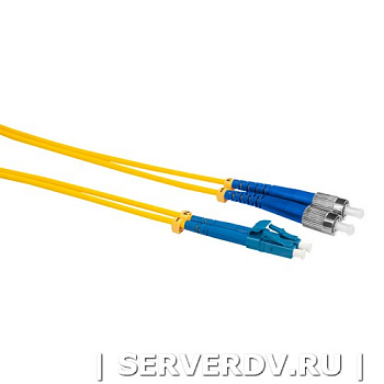 Шнур оптический коммутационный (патч-корд), LC-FC, дуплекс (duplex), OS2, нг(А)-HF, желтый, 0,5 м (DR-220240), Datarex