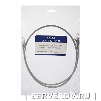 Коммутационный шнур U/UTP категория 6 LSZH нг(А)-HF 10,0 м, серый (DR-201100), Datarex