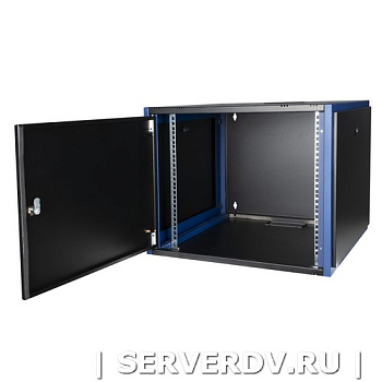 Шкаф настенный, телекоммуникационный 19", 9U 600х600, дверь металл, черный (DR-610121), Datarex
