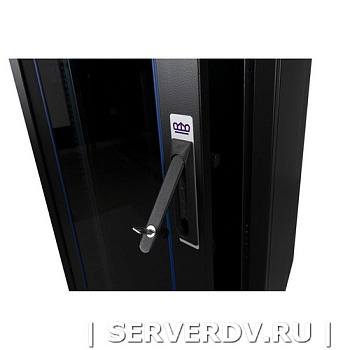 Шкаф напольный, телекоммуникационный 19", 20U 600х800, передняя дверь стекло, задняя стенка сплошная, металл, черный (DR-700011), Datarex